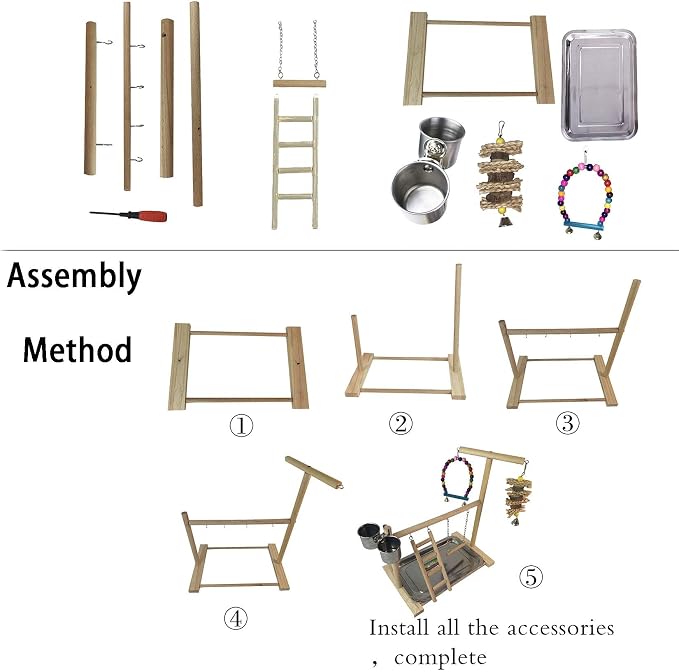 Hamiledyi Parrot Playground Bird Play Stand Play Gym - Image 5