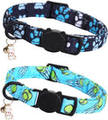 Cat Collar-2 Pack Cat Collars Tennis Balls & Footprint Cat Collar Breakaway by BoboRainbow