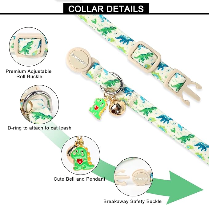 Lionet Paws 2pcs Pack Cotton Cat Collars, Breakaway Buckle - Image 7