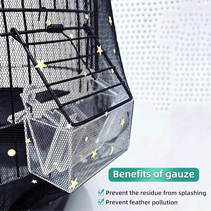 Bird Cage Seed Catcher, Seed Catcher Guard Net Cover, Parrot Nylon Mesh Net - Image 3