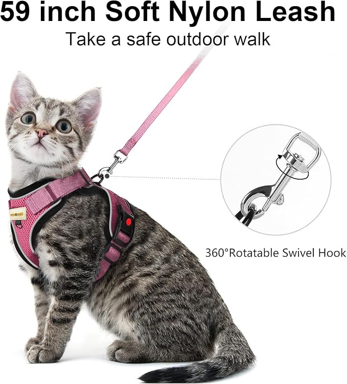 Cat Harness and Leash for Walking, Retractable Cat Harnesses and Leash Set - Image 2