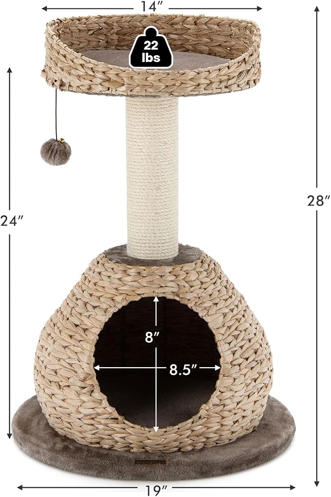 PETSITE Modern Cat Tree Tower, Paper Rope Natural Bowl Shaped - Image 7