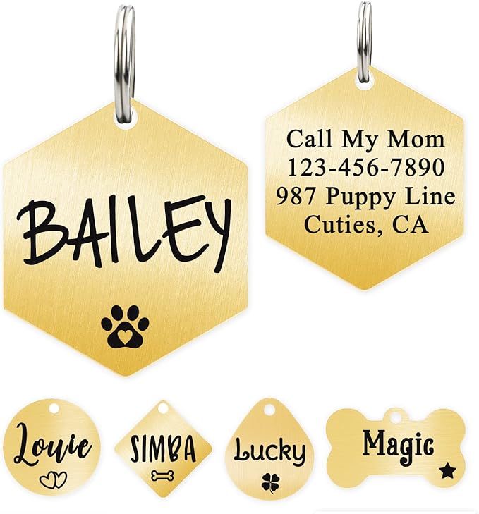 Ultra Joys Dog ID Tag, Custom Stainless Steel Dog Tag, Personalized Dog Tag by UltraJoys
