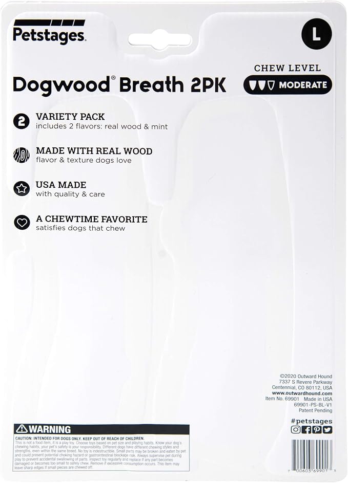 Pupstages by Petstages Dogwood Breath Dog Chew Toy – Real-Wood Blend, Moderate - Image 3