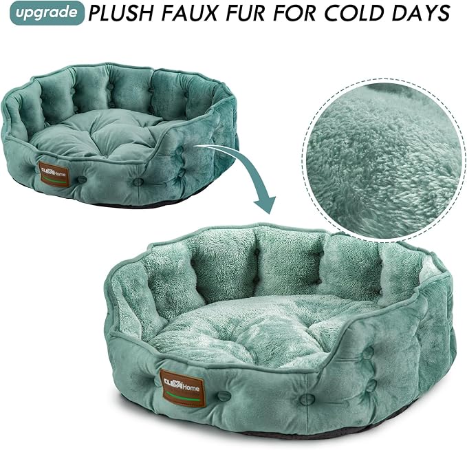 ClevaHome Upgrade Plush Faux Fur Cat Bed - Image 2