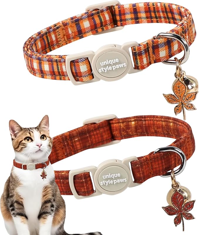 Unique style paws 2 Pack Autumn Halloween Kitten Collar Breakaway by Uniquestylepaws