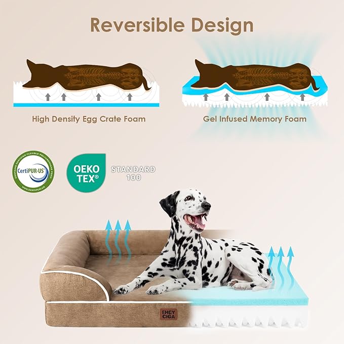EHEYCIGA Orthopedic Dog Beds for Large Dogs, Waterproof Memory Foam Large Pet - Image 4