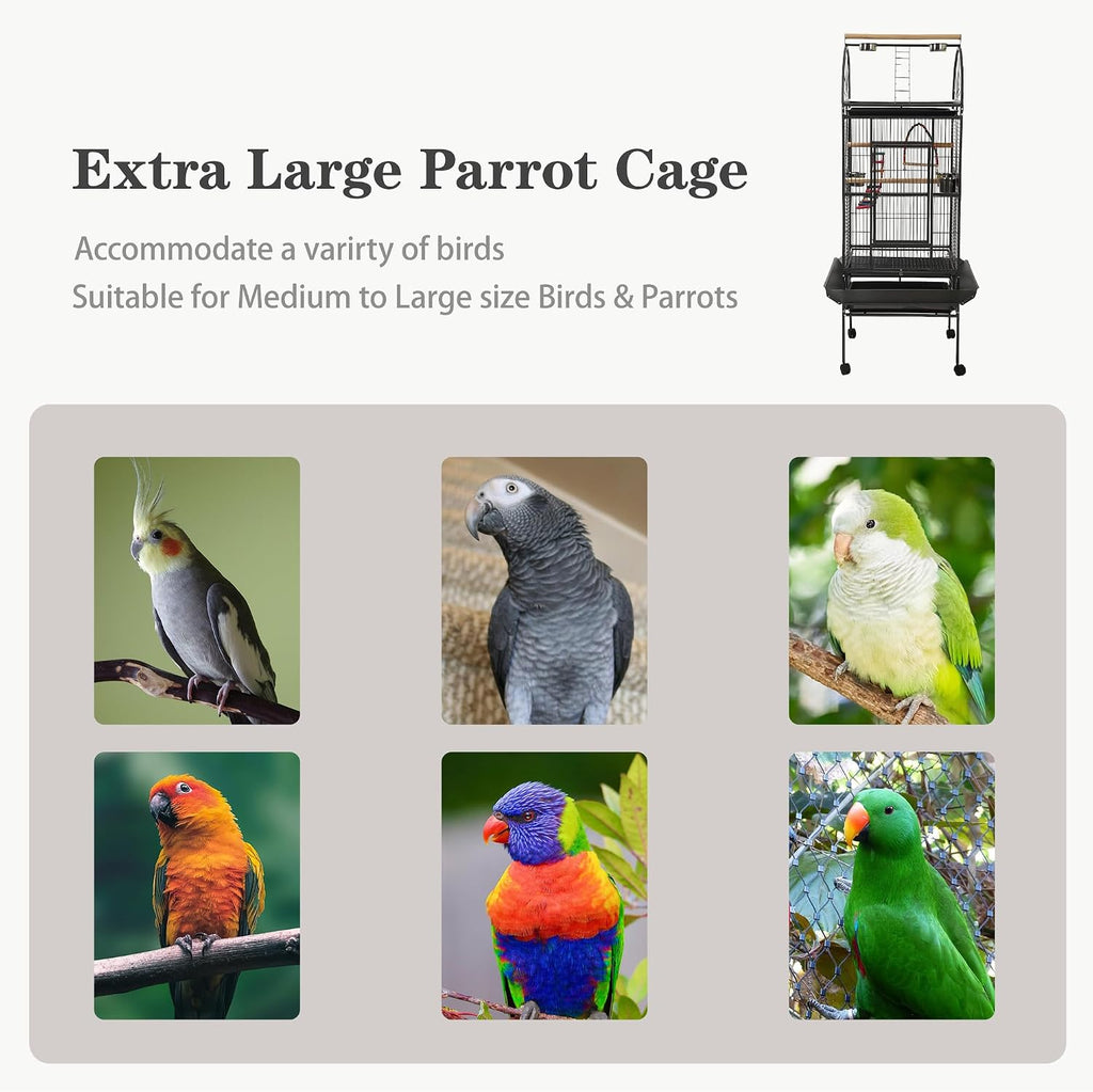 69 Inch Large Bird Flight Cage with Birdcage Cover - GlobalHabitat Supply