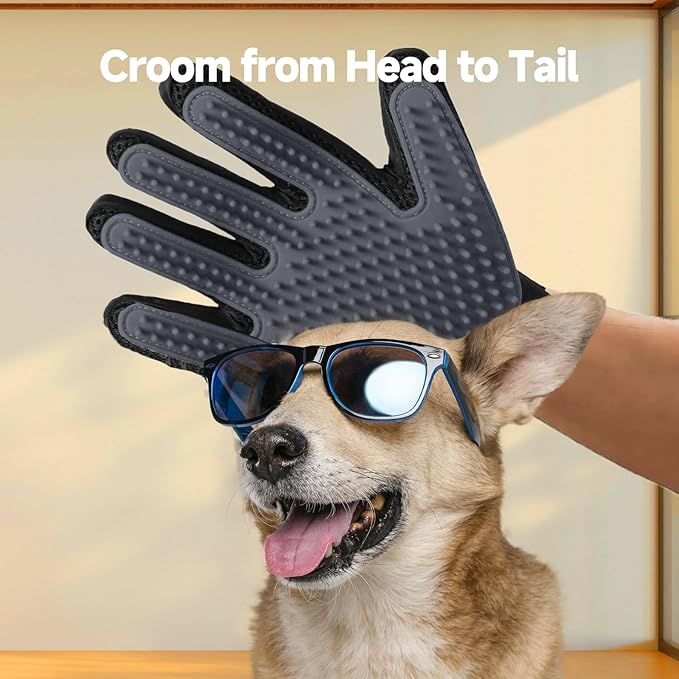 Pet Hair Removal Glove for Dogs & Cats, Bathing and Washing, Safe for - Image 2