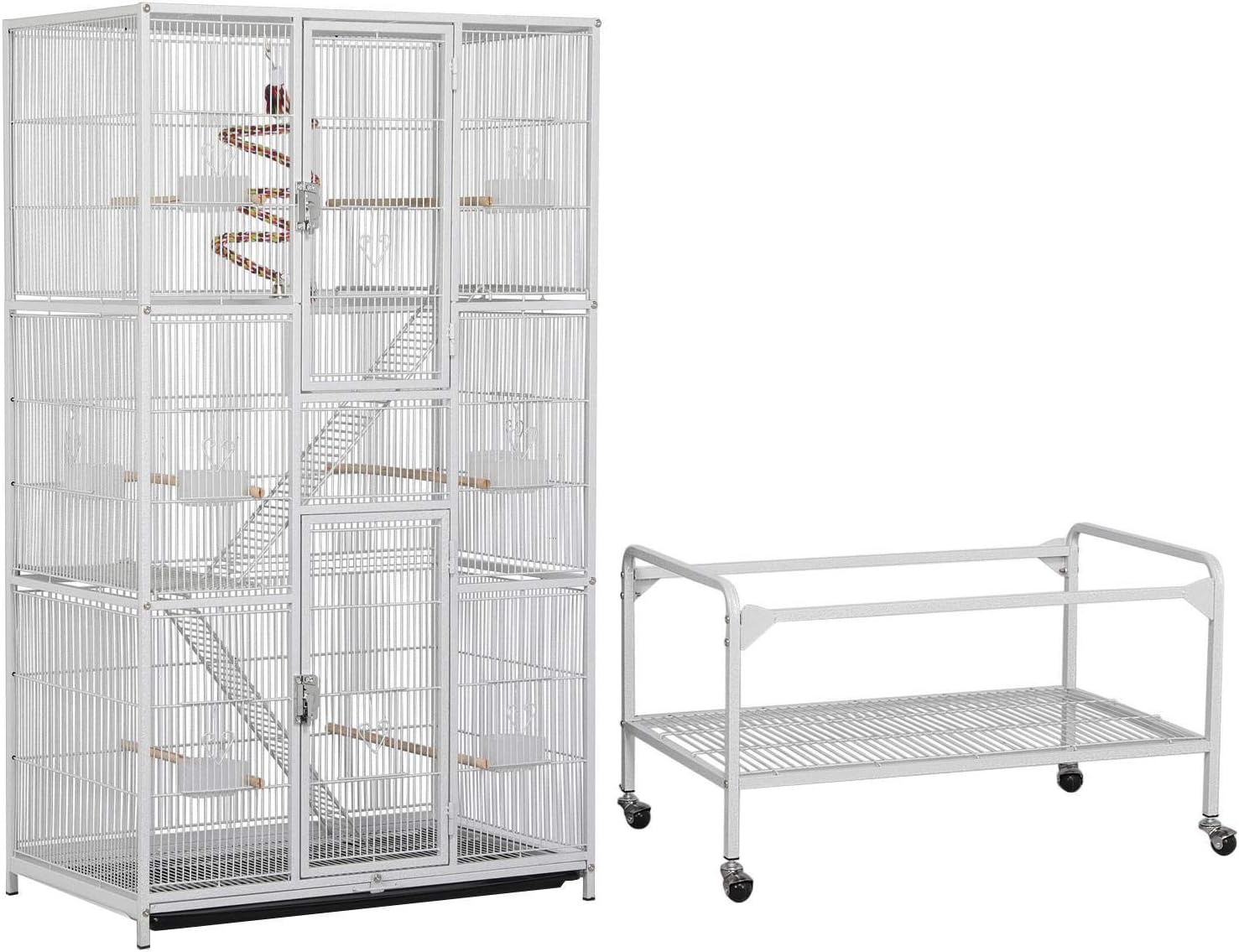 Yaheetech 69'' Extra Large Bird Cage Metal Parrot Cage w/Detachable - GlobalHabitat Supply