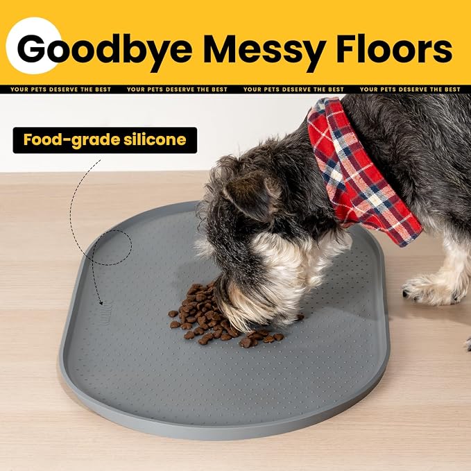 Dog Food Mat, Raised Edges Pet Food Mats - Image 5