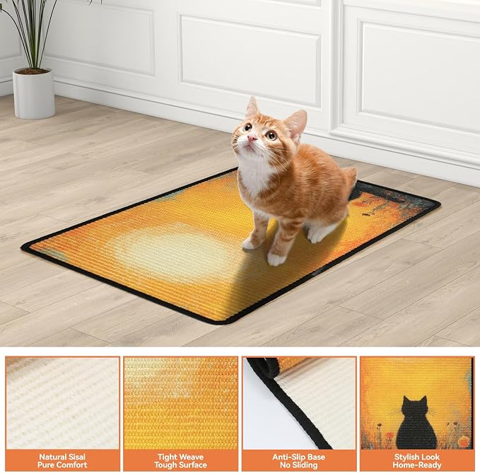 Cat Scratching Mat, 23.6 x 15.7'' Large Sisal Cat Scratch Pad - Image 7