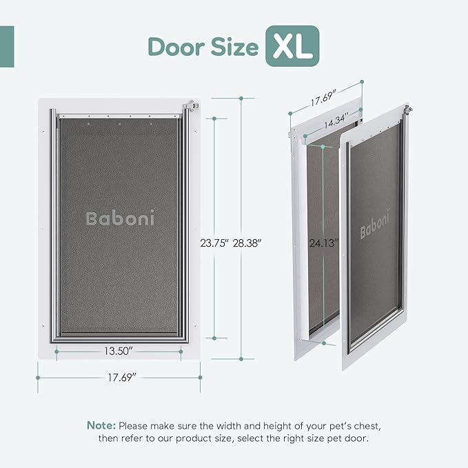 Baboni 3-Flaps Pet Door for Interior and Exterior Doors, Steel Frame and - Image 4