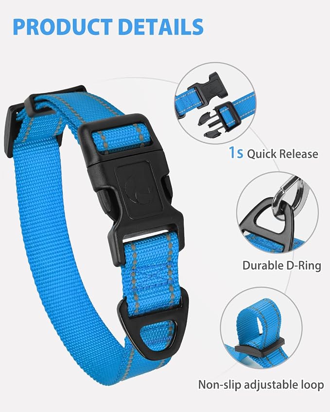 Joytale Reflective Dog Collar, Adjustable Nylon Pet Collar - Image 4