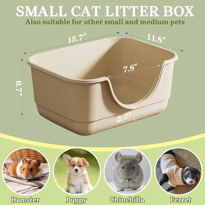 Low Entry Small Litter Box for Kittens, Kitty Plastic Litter Boxes, Open Top - Image 5