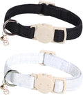 Cat Collar-2 Pack Cat Collar Black and White Linnet by BoboRainbow