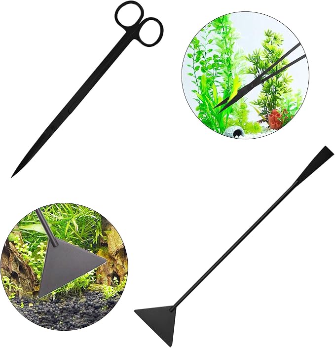 Aquascaping Tools 7 in 1 Kit Aquarium Plant Scissors Tools Set Curved & Waved - Image 6