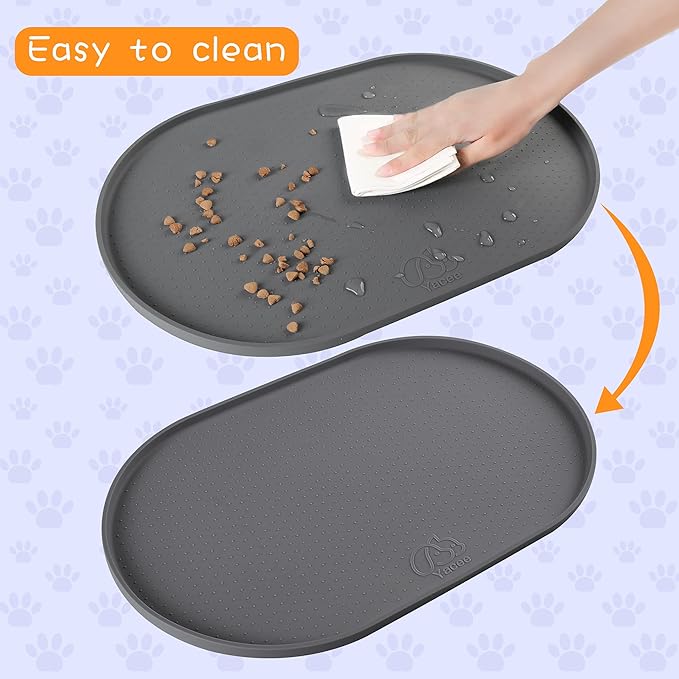 100% Waterproof 0.5" Raised Edge BPA Free Silicone Dog Food Mat, Pet Cat - Image 4