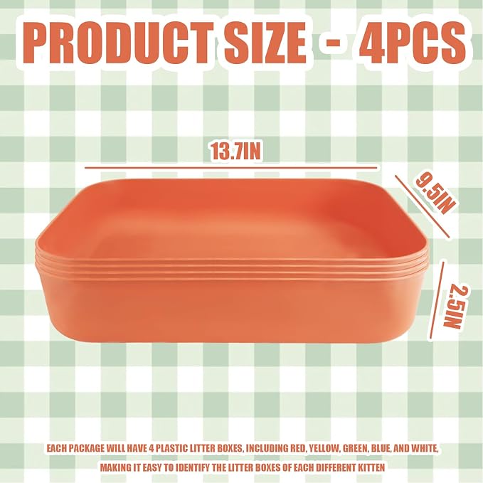 Small Litter Box, Plastic Kitten Litter Box, 13.9 x 9.8 x 3 Inch Open Litter Box - Image 2