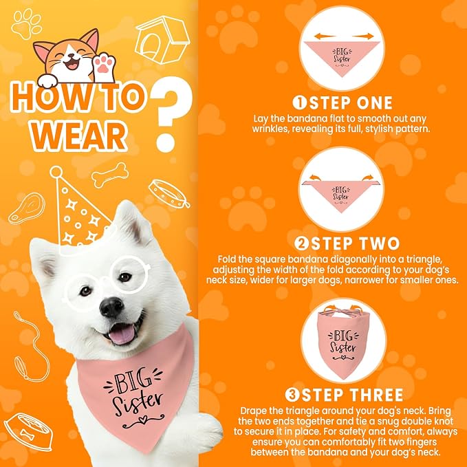 Big Sister Dog Bandanas, Pet Dog Triangle Scarf - Image 4