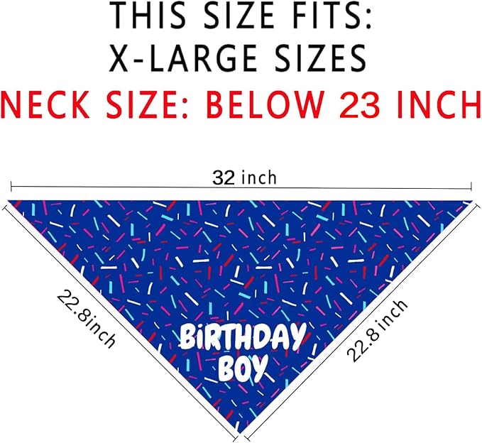 Birthday Boy Dog Bandanas 1 Pack, Pet Scarves - Image 2