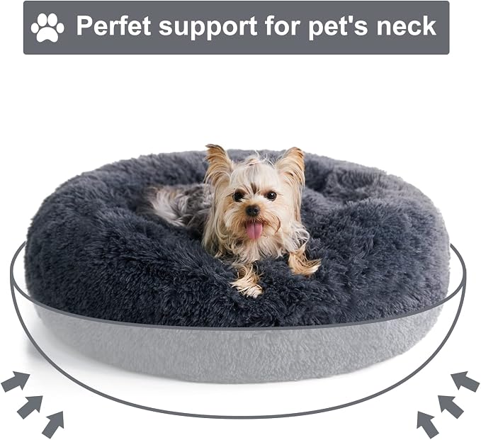 WNPETHOME Calming Dog Bed & Cat Bed, Anti-Anxiety Donut Small Dog Beds - Image 4