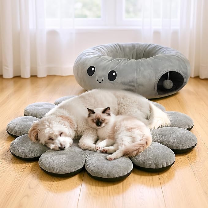 Cat Tunnel Bed for Indoor Cats, Peekaboo Cat Cave Bed, Cat Tunnel Christmas - Image 8