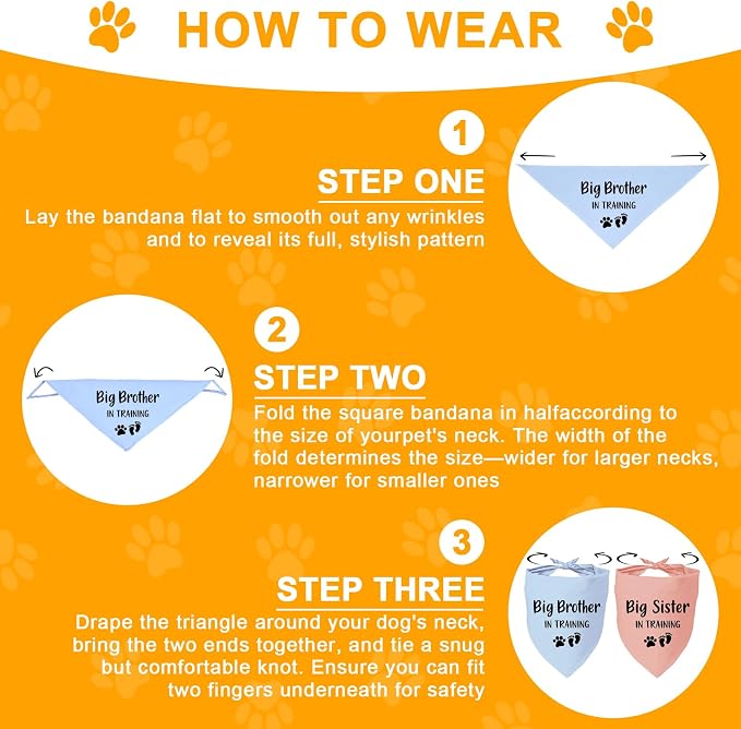 2 Pack Dog Bandana Pregnancy Announcement, Big Brother Sister in Training - Image 4