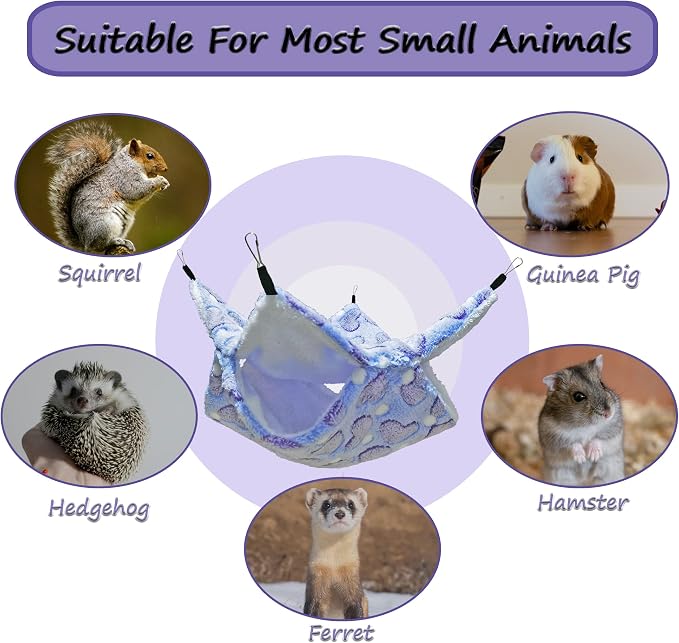 Cat Hammock for Cage, Soft Warm Hanging Bed for Kitten, Guinea Pig, Chinchilla - Image 6
