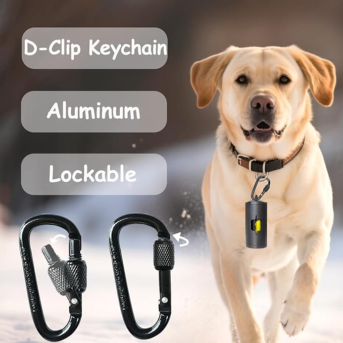 Metal Dog Poop Bag Holder w/Leash Clip|Durable Scratch-Resistant Aluminum|15 - Image 3
