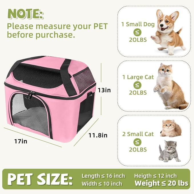 Premium Cat Carrier for Pets Up to 20 Lbs, Cat Travel Bag Soft-Sided Backpack - Image 2