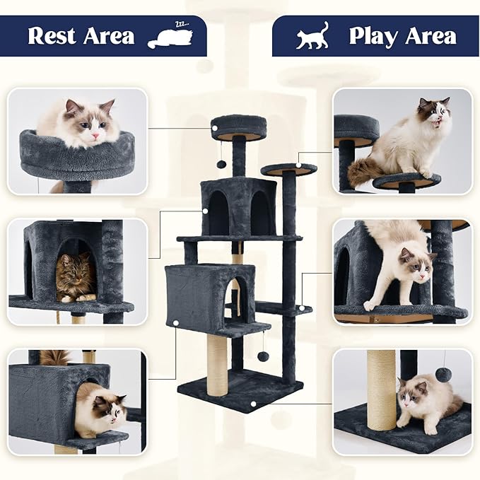 58.5inch Large Cat Tree Tower Condo - Image 4