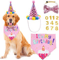 ADOGGYGO Dog Birthday Bandana Scarf and Dog Girl Birthday Party Hat by ADOGGYGO