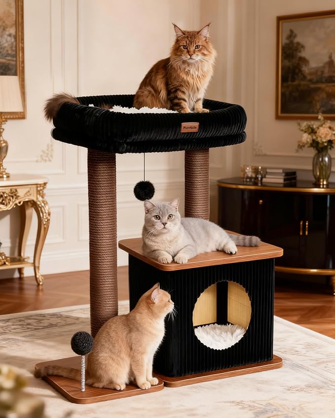 Modern Cat Tree for Indoor Cats, Nordic Loft Style, Wooden Cat Tower - Image 7