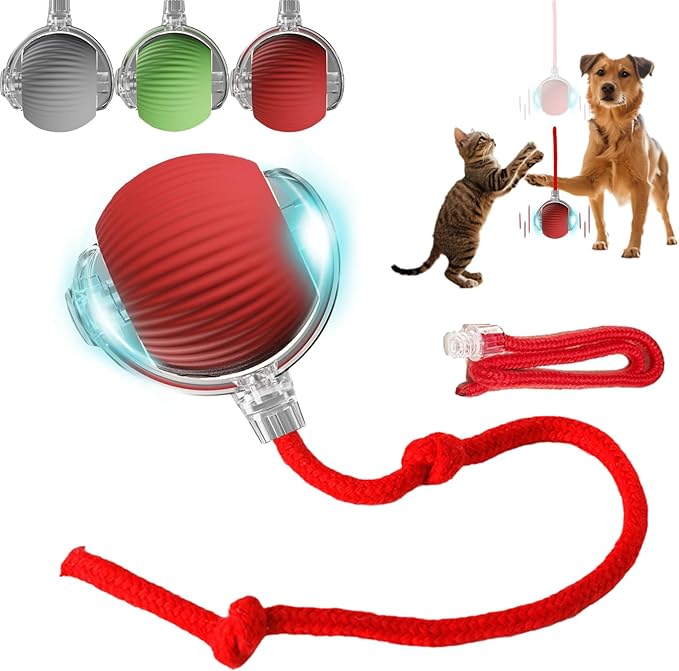 Interactive Dog Cat Toy Ball, Automatic Moving Bouncing Rolling, by Unknown