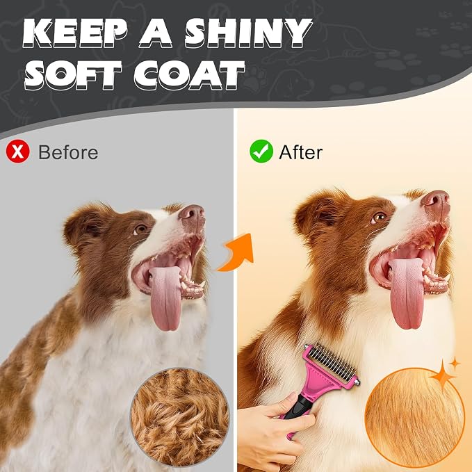 3PCS Pet Grooming Rake & Metal Comb & Flea Comb - Image 6