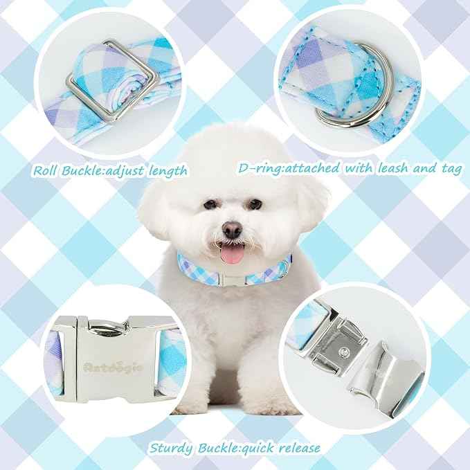 Cotton Collar for Dog，Soft Adjustable Dog Collars for Medium Dogs, Cute Dog