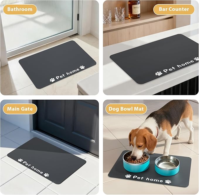 Dog Food Mat, Diatom Ooze Cat Water Mats Non Slip - Image 7