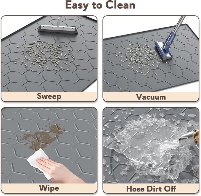 Cat Litter Box Mat, Large 34" X 22" Cat Litter Mat, Waterproof Silicone Pad - Image 4