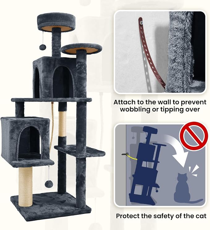 58.5inch Large Cat Tree Tower Condo - Image 5