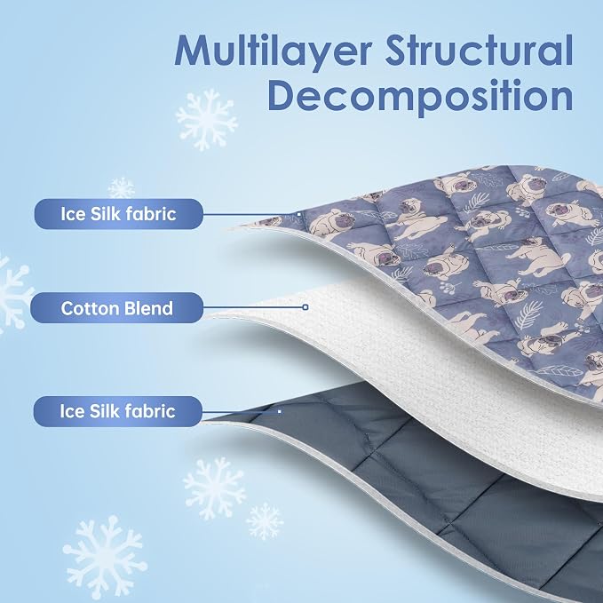 Dog Cooling Mat, Washable Dogs Cats Pet Non-Toxic Cooling Pads Summer Sleeping - Image 6