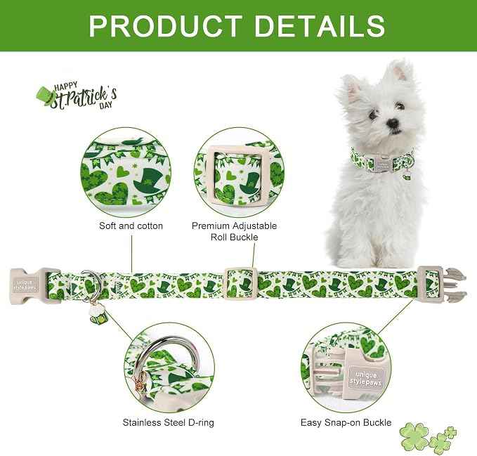 Unique style paws St. Patrick's Day Dog Collar Plastic Buckle Collar