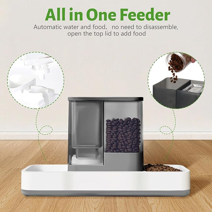 Yummy Sam Automatic Small Pet Feeder and Water Dispenser, 2 in 1 Gravity Cat - Image 3