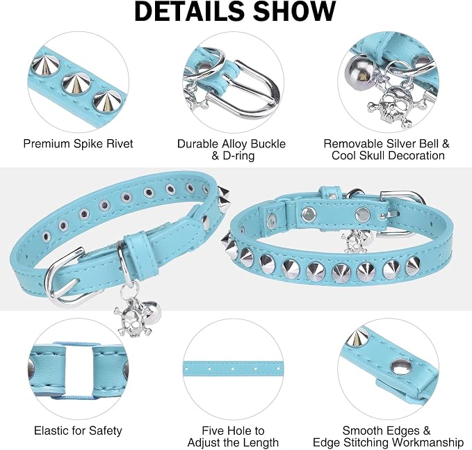 Leather Cat Collars for Boy Girl Cats - Image 2