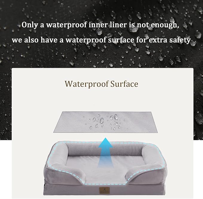 Bedfolks Orthopedic Dog Bed Extra Small, Waterproof Dog Sofa Bed - Image 3