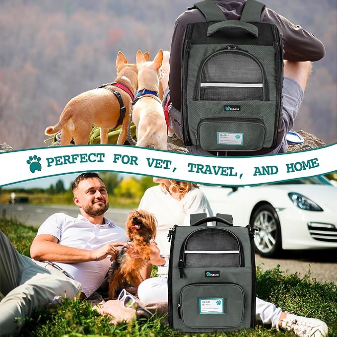 PetAmi Dog Backpack Carrier for Small Large Cat, Ventilated Pet Hiking Backpack - Image 7