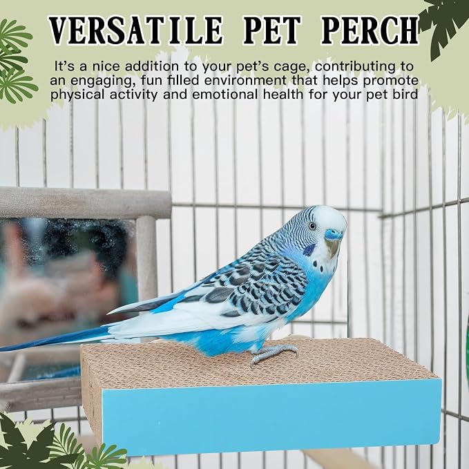 Skyygemm 2 Pieces Parrot Toy Bird Chew Cage Accessories Flat Perch Bird Paw - Image 6