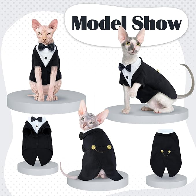 QBLEEV Cat Tuxedo Suit, Cat Halloween Costumes - Image 5