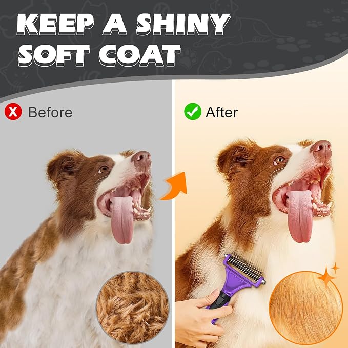 3PCS Pet Grooming Rake & Metal Comb & Flea Comb - Image 6