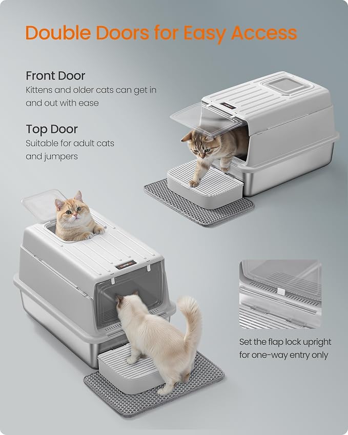 Feandrea Stainless Steel Cat Litter Box - Image 5